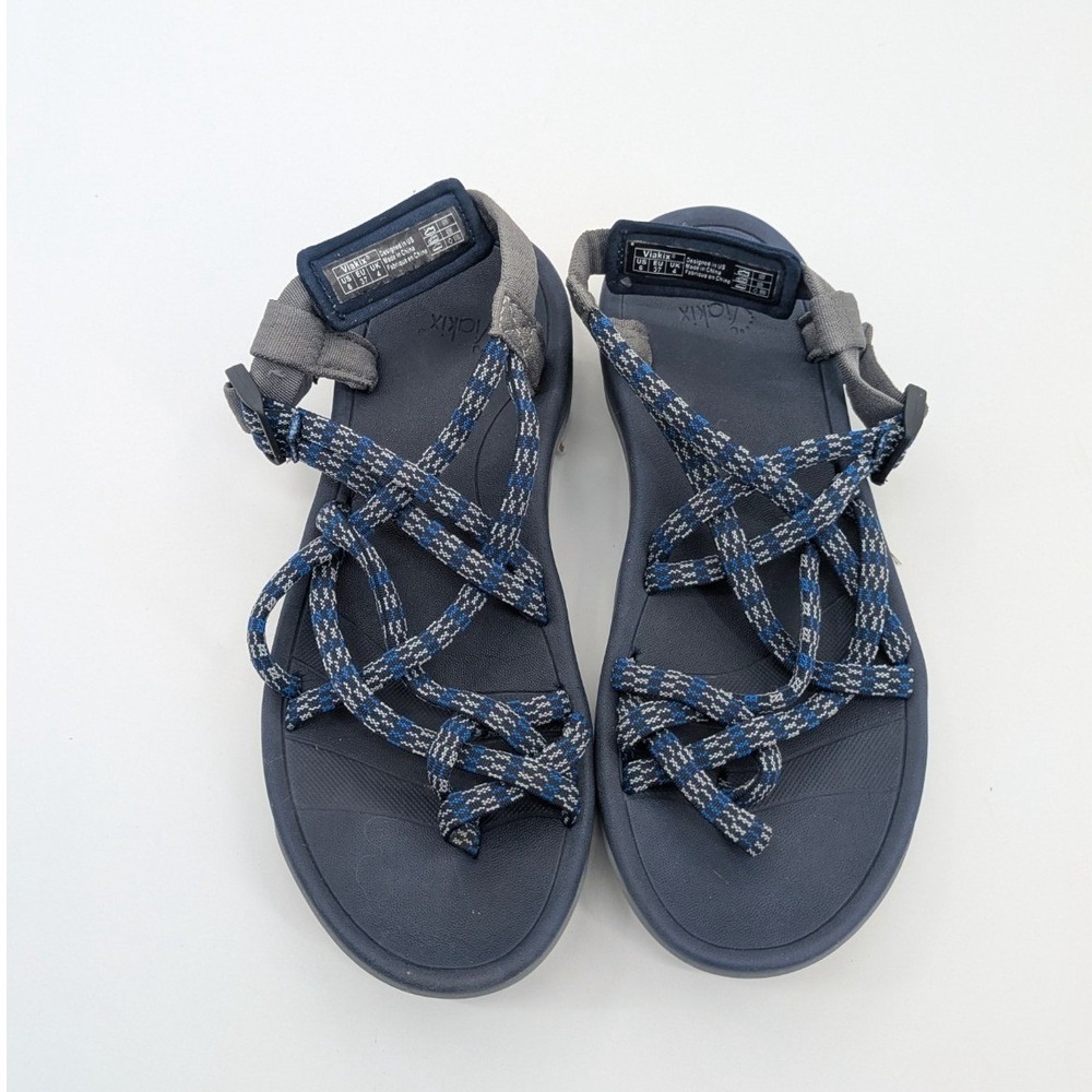 Viakix Women's 6 Navy Blue Walking Sandals Shoes Hiking Adjustable Comfort